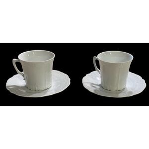 Hutschenreuther Germany Baronesse White Coffee Cup & Saucer MINT Never Used